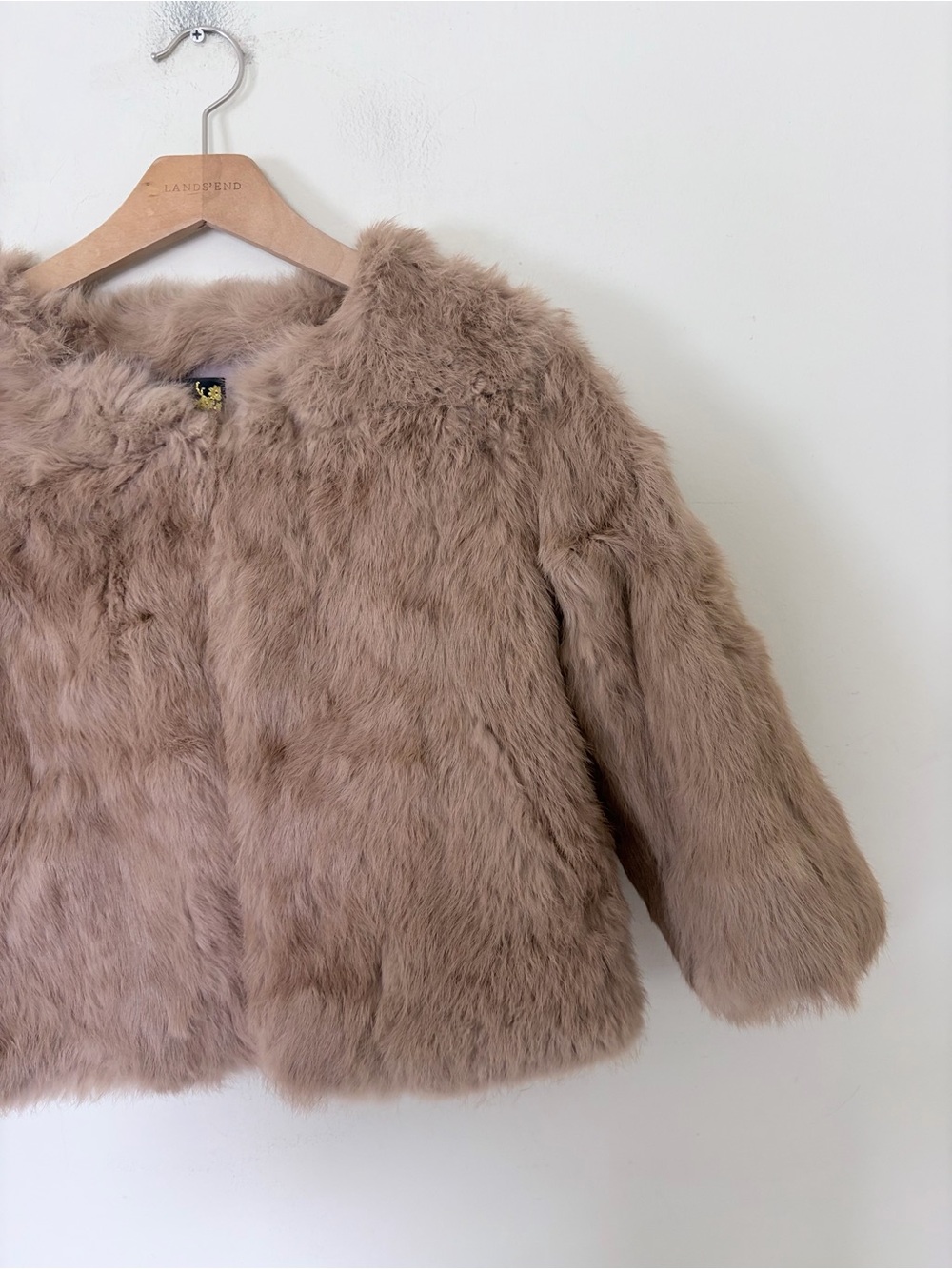 Vintage rabbit fur jacket in brown M cropped - Picture 3 of 12